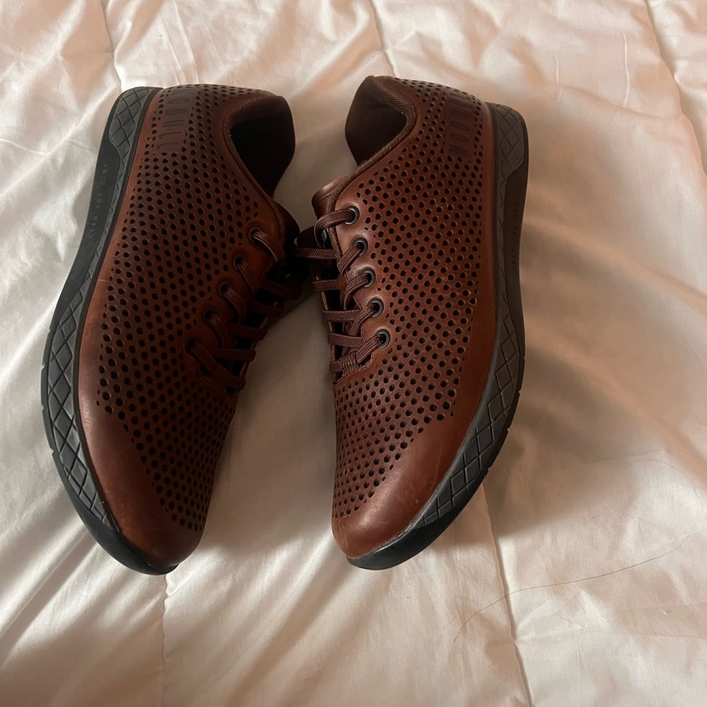 No bull coffee leather trainer shoes nobull